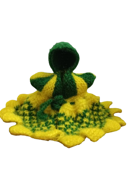 Yellow Green Woolen Laddu Gopal Dress (Handmade Poshak) - Image 4