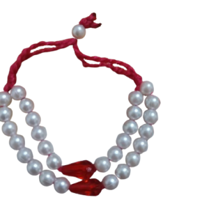 Pearl Beaded Mala for Laddu Gopal (Red Thread Necklace)